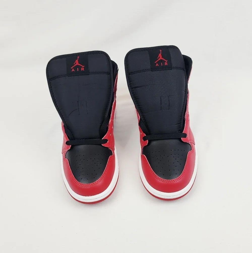 Air Jordan 1 Mid Sneakers Black/Gym Red/White